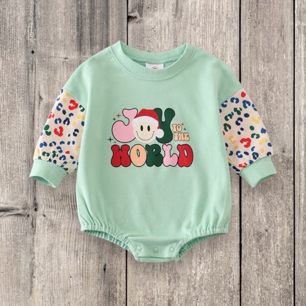 New Boutique Girls or Baby Smiley “Joy to the World” Onesie